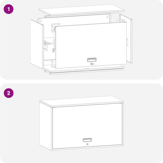 Wall Mounted Living Room Cabinet Made of Black Metal 90x40x53cm