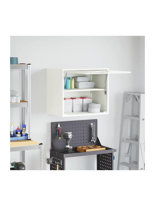Wand Wohnzimmer Vitrine aus Metallisch Weiß 60x40x53cm