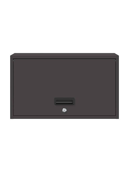 Wall Mounted Living Room Cabinet Made of Black Metal 60x33x35cm