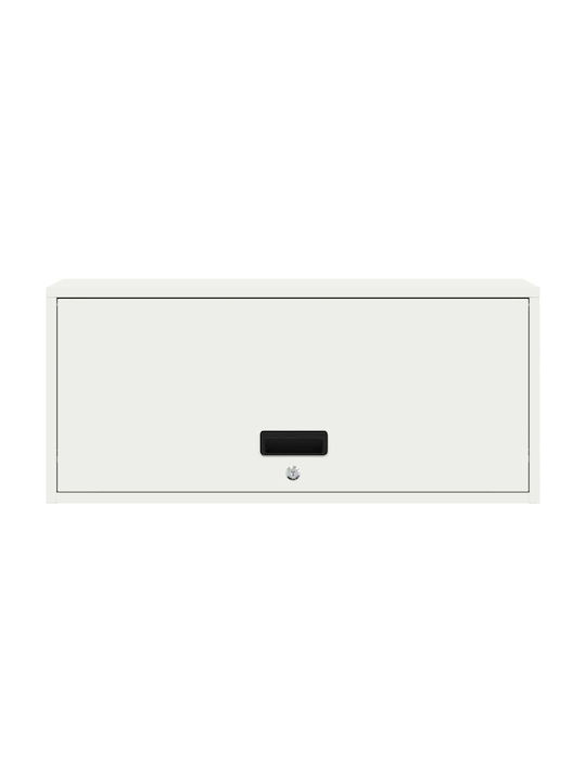 Wall Mount Living Room Cabinet Made of Metal White 80x33x35cm