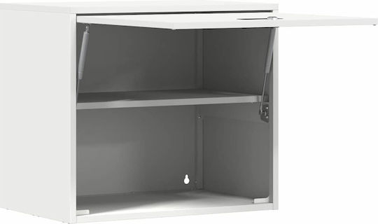 Wall Mounted Living Room Cabinet Made of Metal White 60x40x53cm