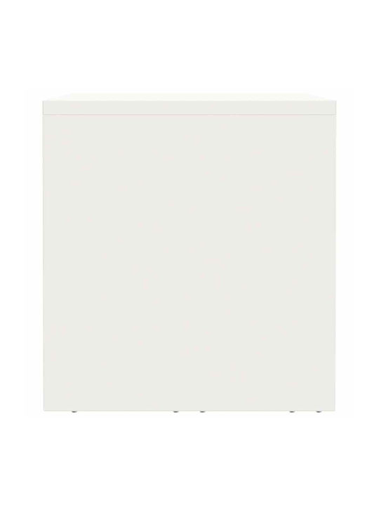 Wall Mount Living Room Cabinet Made of Metal White 80x33x35cm
