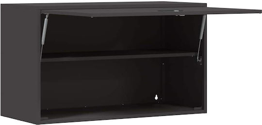 Wall Mounted Living Room Cabinet Made of Black Metal 90x40x53cm