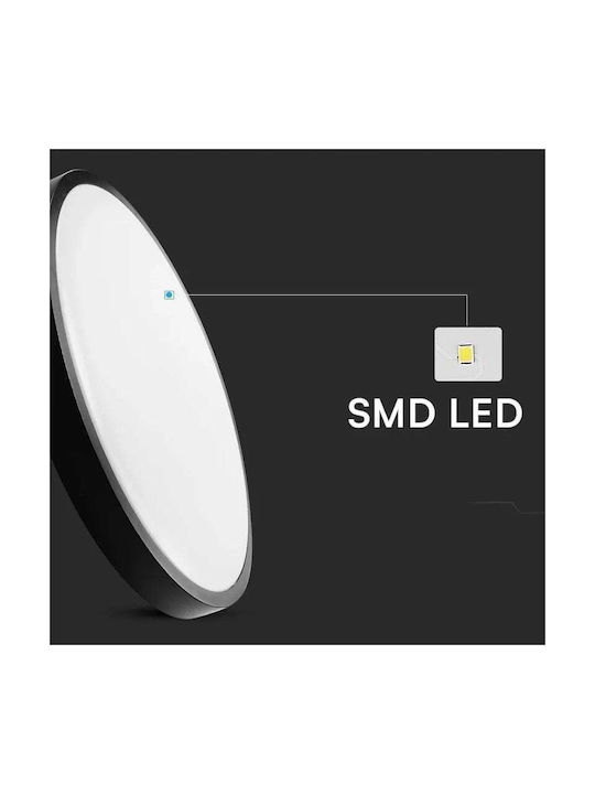 V-TAC Plafonieră de Tavan Baie 35buc Neagră cu LED Integrat și Telecomandă