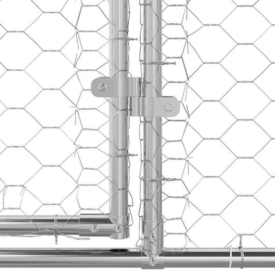 vidaXL Συρμάτινο Κλουβί Σκύλου Ασημί 200x200x200cm