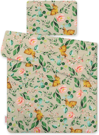 Newborn Set Copertă de Pătuț cu Față de Pernă Verde 75x100cm.