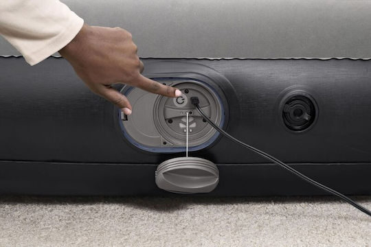 Bestway Inflatable Sleep Mattress Single with Integrated Pump 188x99x30cm Gray