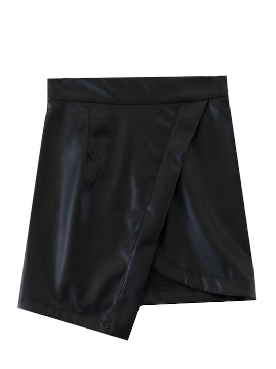 Piele Mini Fustă Plic Black