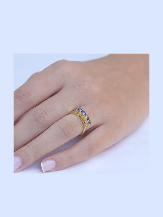 Damen Ring mit Steinen aus Gold 18K