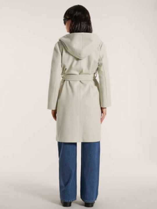 Γυναικείο Off White Παλτό