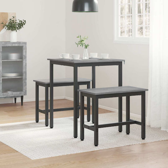 vidaXL Sonoma Dining Table Wooden with Metal Frame 60x60x75cm