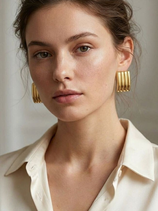 Style Μονό Σκουλαρίκι Καρφωτό Επιχρυσωμένα Επιχρυσωμένο