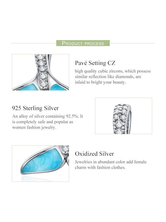 Daskalakis Charm Mit Steinen Aus Silber Mit Hellblauen Zirkon