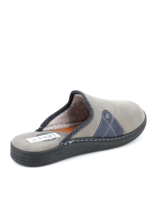 Men's Leather Slippers Beige