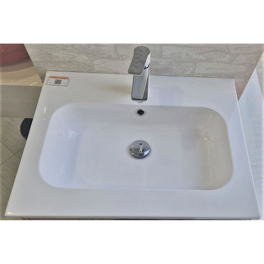 Inter Ceramic Waschtisch mit Waschbecken L60xB45xH50cm Braun