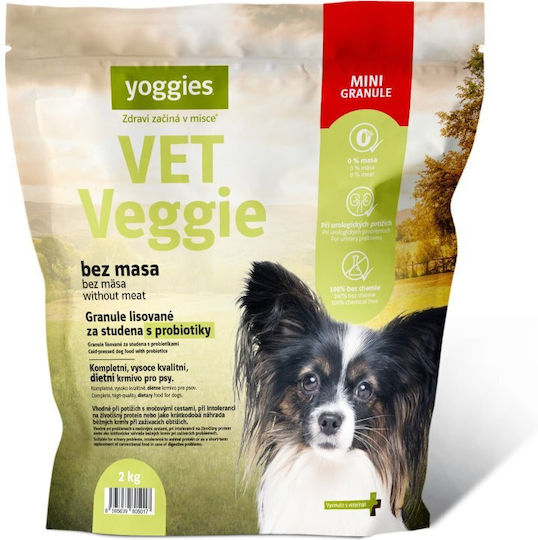 Ξηρά Τροφή Σκύλου Vet Veggie Χωρίς Κρέας Προβιοτικά Ψυχρής Έκθλιψης Cold Pressed Yoggies Normal 2 Kg