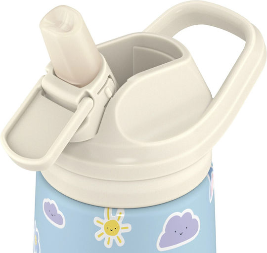 Cool Bottles Sticlă Pentru Copii Termos Silicon Kiddies Nori Curcubeu 350ml