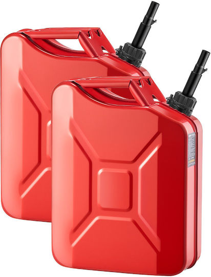 Vevor Metallischer Kraftstoffkanister mit Verlängerungsrohr 20l Rot