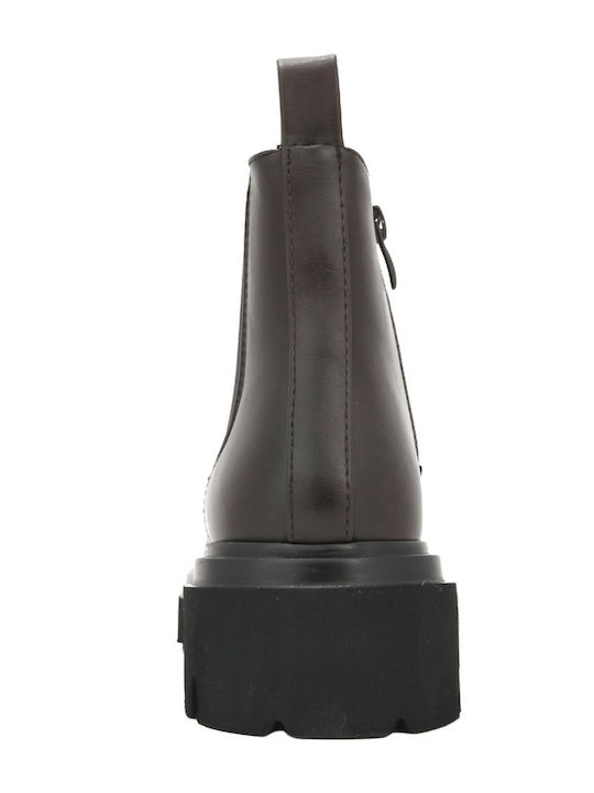 Leder Stiefeletten Damen Braun