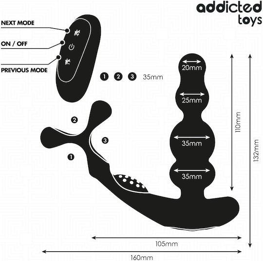 Addicted Toys Πρωκτικός Δονητής με Δυνατότητα Ασύρματης Λειτουργίας
