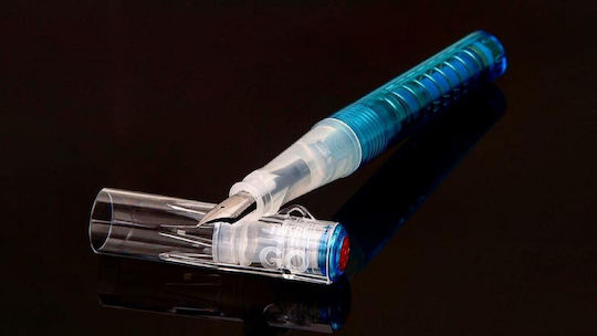 Twsbi Go Spring Load Mechanism Calligraphy Pen Extra Fine Blue with Red Ink