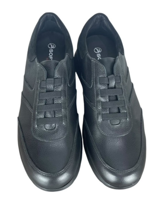 Leder Herren Freizeitschuhe Anatomisch Schwarz