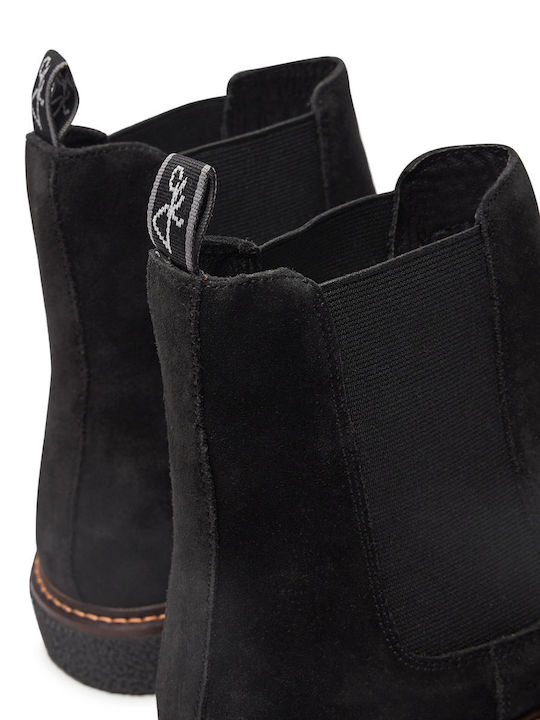 Wildleder Schwarz Chelsea Stiefeletten