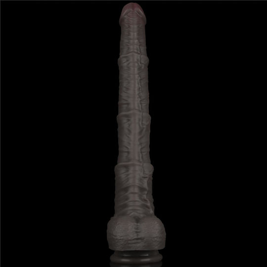 Lovetoy Dual Layered Ρεαλιστικό Dildo με Όρχεις και Βεντούζα Μαύρο