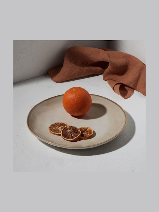 Estia Vignette Stoneware Πιάτο Ρηχό Κεραμικό Λευκό με Διάμετρο 27cm