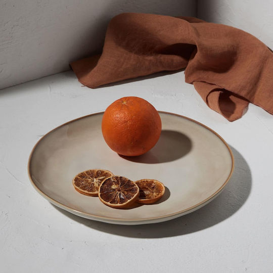 Estia Vignette Stoneware Farfurie joasă Ceramică Alb cu Diametru 27cm