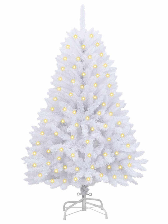 Weihnachtsbaum Künstlicher 120cm mit LED-Beleuchtung Weiß