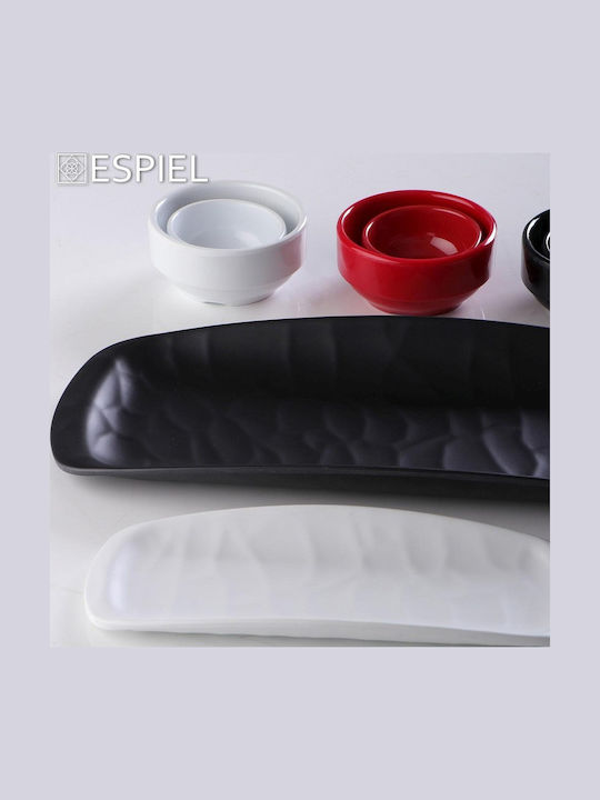 Espiel Wavy Plate Desert Rectangular made of Melamine Matte Black 21x8.5cm