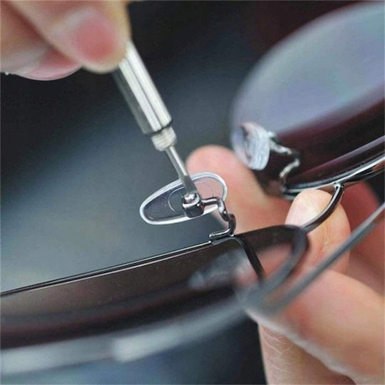 Kit Reparații Ochelari Zola 35 Pernițe Nazale Diverse Modele Șuruburi Pensetă Șurubelniță Lavetă Curățare
