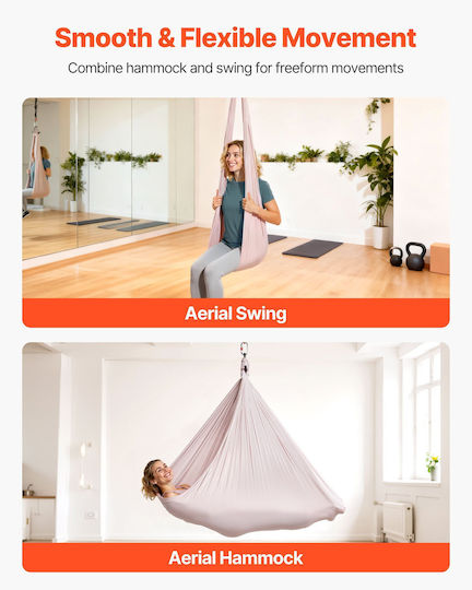 Vevor Set Aerial Yoga Length 2.65m Pink
