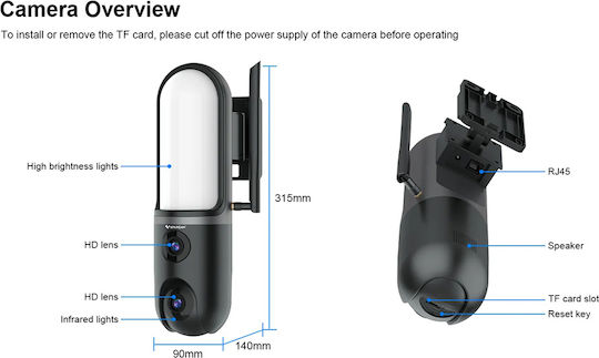 Vstarcam FC4 IP Surveillance Camera Wi-Fi Full HD+ 3MP Waterproof with Two-Way Communication and Lens 4mm