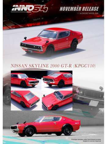 Macheta Auto Nissan Skyline 2000 Gt-r Kpgc110 Rot Maβstab 1:64 Inno64