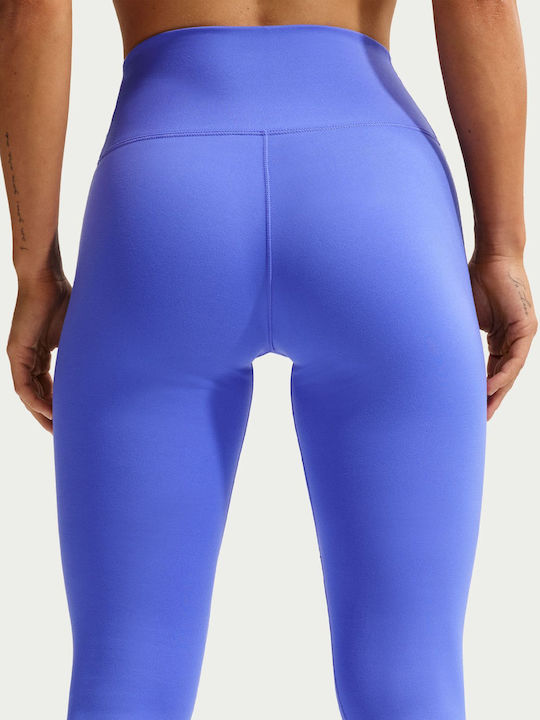 Dri-Fit One Schulung Frauen Lang Leggings Hochgeschnitten Sapphire / White