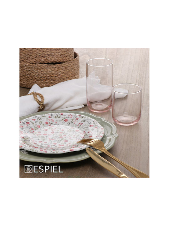 Espiel Iconic Set of Glasses Cocktail/Drinking / Water made of Glass in Pink Color 365ml 6pcs
