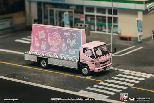 Macheta Auto Mitsubishi Fuso Canter Hello Kitty Billboard Maßstab 1:64