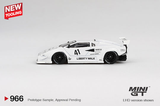 Machetă Mașină Lamborghini Countach Lbworks Alb Tokyo Auto Salon 2024 Scara 1:64 Mini GT MGT00966-L