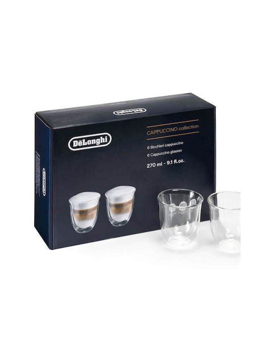 De'Longhi Σετ Ποτήρια Καφέ/Freddo από Γυαλί 6τμχ