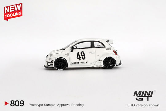 Machetă Mașină Fiat 595 Abarth Lb-Works X Abas Works Gara Alb 2024 Scara 1:64 Mini GT MGT00809-L