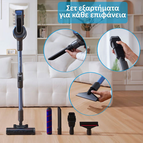 HomeVero HV-CVC400 Επαναφορτιζόμενη Σκούπα 2 σε 1 Stick & Χειρός Μπλε
