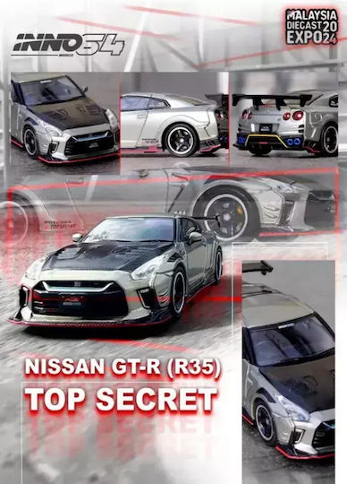 Machetă Mașină Nissan Skyline GT-R R35 Top Secret Gri Scara 1:64 Inno64