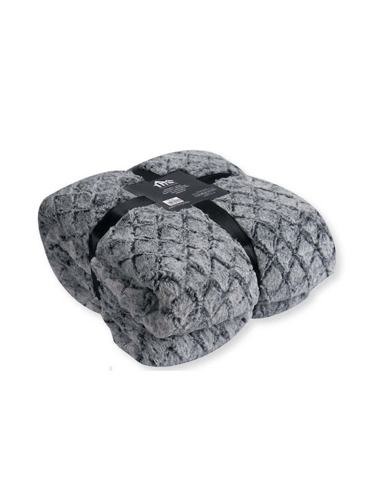 TnS Super Soft Furry Single Blanket 160x220cm Gray