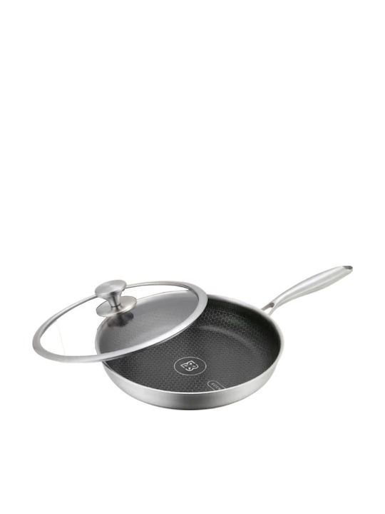 Edenberg Pan With Lid made of Stainless Steel with Non-Stick Coating 22cm