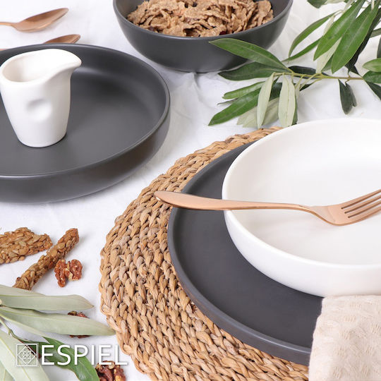 Espiel Terra Matt Πιάτο Ρηχό Μαύρο 26cm 6τμχ