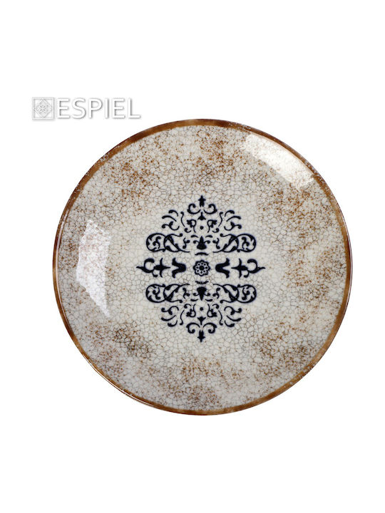 Espiel Mosaico Plate Desert made of Porcelain Multicolour with Diameter 21cm 6pcs