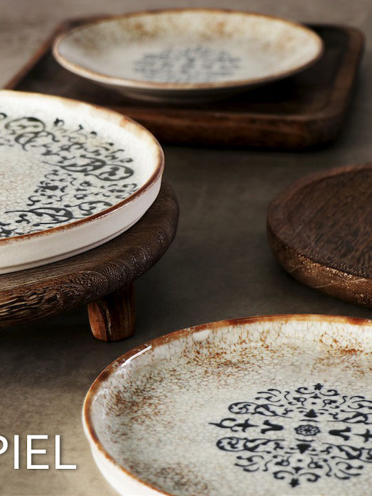 Espiel Mosaico Plate Desert made of Porcelain Multicolour with Diameter 21cm 6pcs
