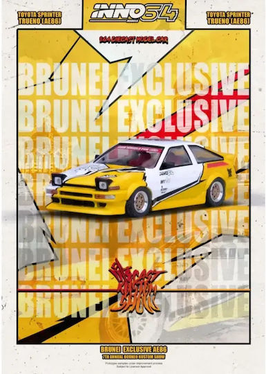 Machetă Mașină Toyota Sprinter Trueno Ae86 Brunei Diecast Show 2024 Scara 1:64 Inno64